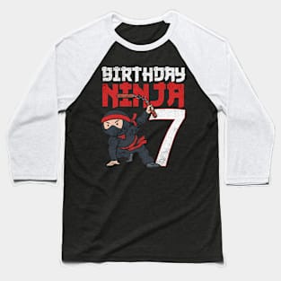 Ninja Birthday 7 Baseball T-Shirt